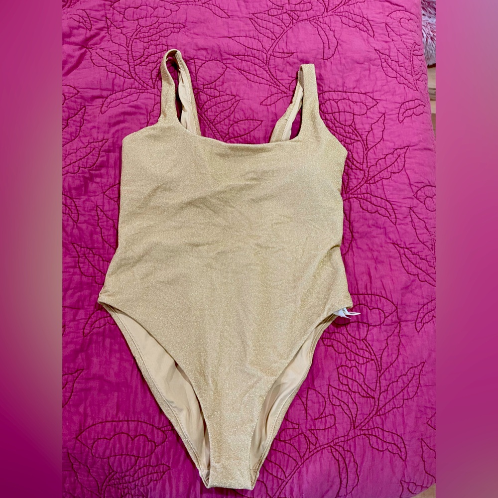 Aerie Gold Shimmer swimsuit size XL